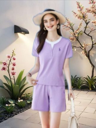 【两件套装】精梳棉时尚休闲运动套装圆领女士宽松百搭夏装短裤女装#夏季穿搭 #时尚减龄穿搭 #遮肉显瘦穿搭 #穿出自信穿出美丽 #谁穿谁漂亮