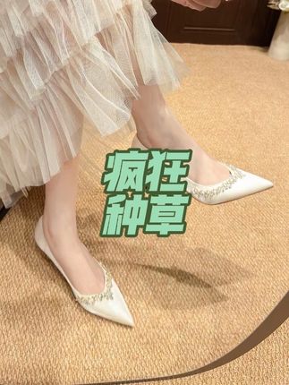 【池美】高级婚鞋女2025新款配婚纱礼服订婚结婚高跟鞋舒服不累脚#夏季凉鞋 #穿出高级感 #高跟鞋款式不累脚 #备婚日记 #大气上档次女鞋