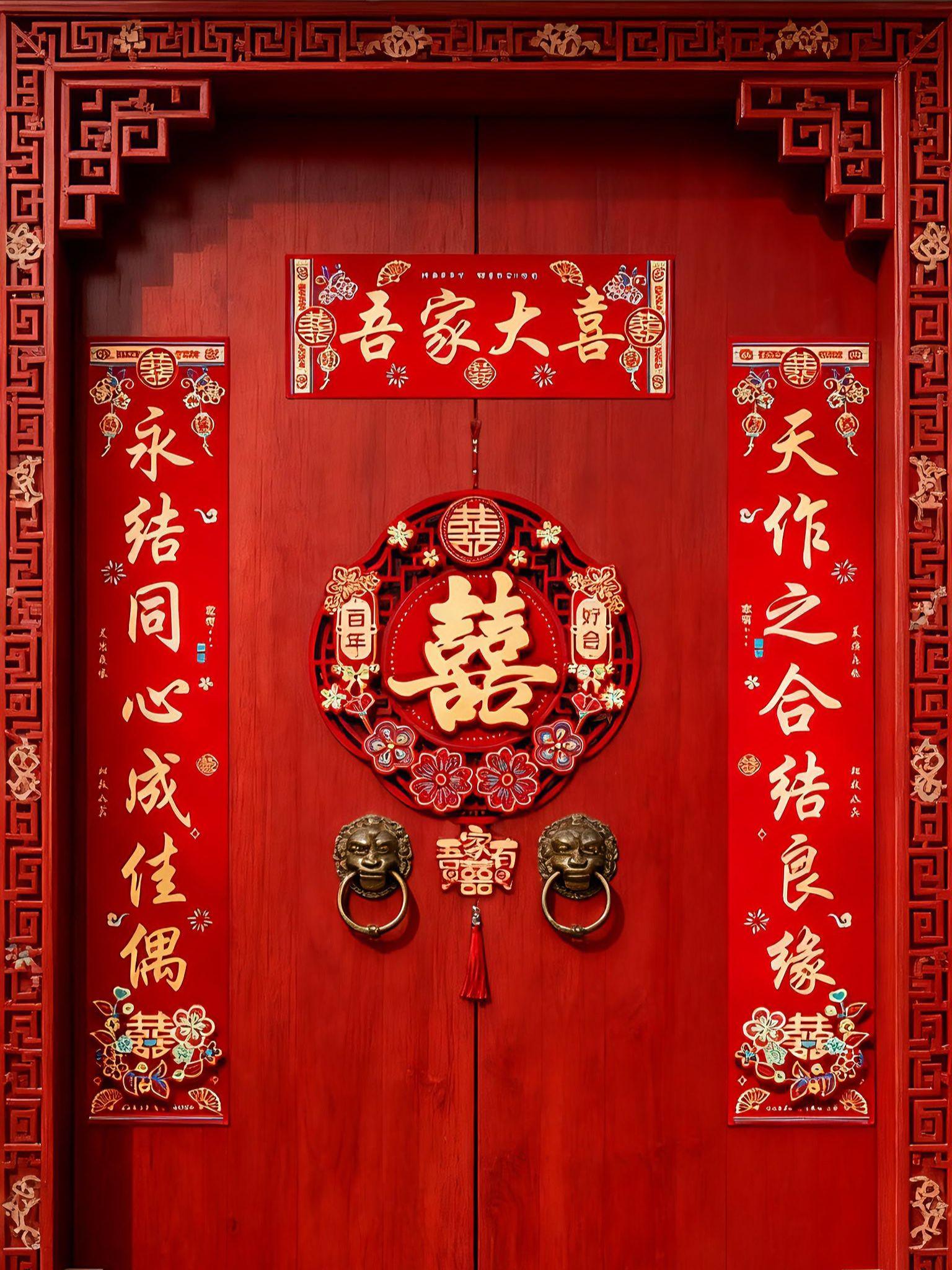 🔥结婚对联天花板!松弛感布置全套搞定。救命!备婚姐妹错过要哭晕!全网爆火的松弛感对联套装来了🎎 男方大门/女方入户门/婚房装饰全搞定!烫金喜字自带高级感,流苏挂饰氛围感拉满!无需DIY直接贴,长辈夸省心朋友追着要链接!拍一套送红包+喜糖盒,婚礼当天拍照发圈被赞爆!评论区都在问链接!这个价格能买到全套喜字太值了啊啊啊!#备婚好物 #婚礼布置 #仪式感婚房 #结婚用品 #懒人备婚
