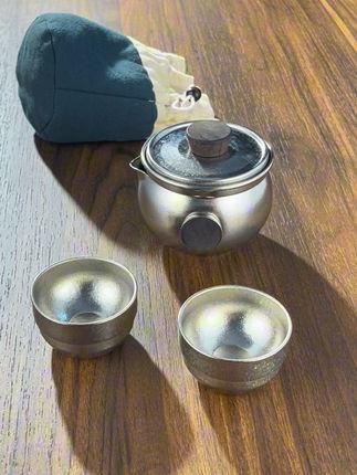 .纯钛茶具旅行套装,户外便携整套露营泡茶器#茶具 #茶文化