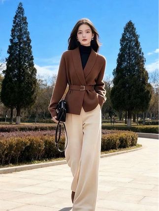 新款韩系一整套#穿搭针织裤子女秋冬季#时尚穿搭