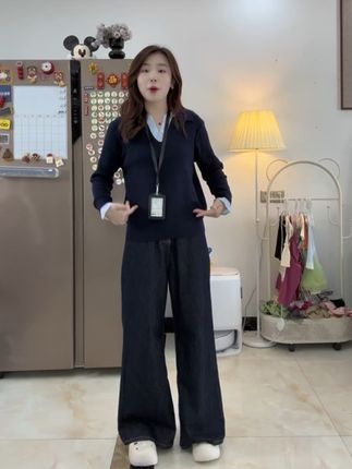 高品质显瘦显白气质拼接衬衣毛衣#微胖穿搭 #通勤搭配 #显瘦穿搭 #秋季上新