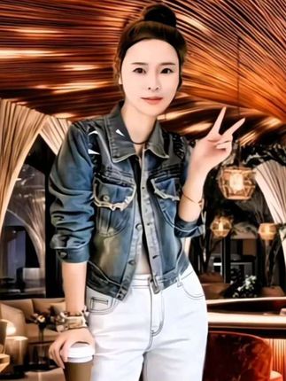 韩版宽松显瘦百搭短款复古毛边牛仔外套2025新款牛仔外套6668#6#春秋新款 #新品穿搭 #美搭尽显女神范 #休闲百搭 (A1生成)
