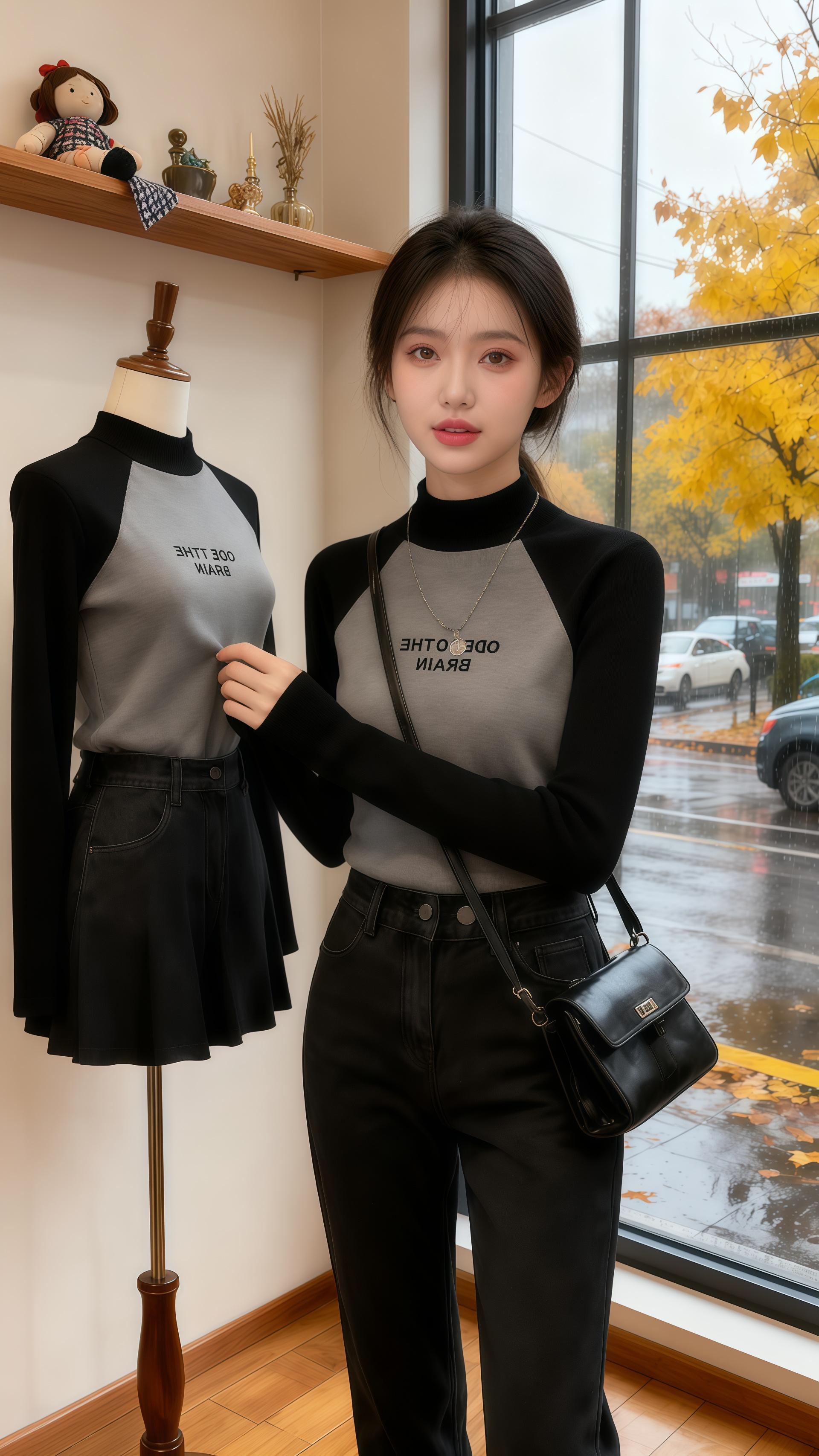 灰色暖意   深秋的咖啡馆里,玻璃窗凝着薄雾,苏晓推门时,陈默的目光立刻落在她身上。她穿了件灰色德绒打底衫,正肩剪裁衬得肩线利落,修身版型又恰好勾勒出腰线,长袖袖口轻轻挽到小臂,露出纤细的手腕。   “这件衣服很衬你。”陈默递过热拿铁,指尖不经意碰到她的手,“德绒看着软乎乎的,贴身穿应该很暖,而且灰色显气质,比你之前穿的亮色更显文静。”   苏晓耳尖发烫,低头搅着咖啡:“昨天刚买的,想着秋冬穿方便。”   “方便又好看,”陈默笑了,“下次降温,我们去公园拍落叶吧,你穿这件,肯定和秋天很配。”窗外的风卷着黄叶掠过,她身上的灰色,竟真成了这微凉季节里最温柔的注脚。#今天穿什么 #每日分享 #打底衫 #我又心动了 #穿搭推荐