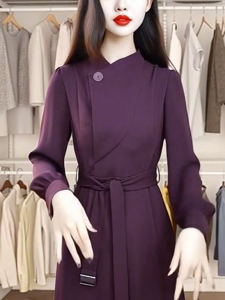 #洋气减龄 #秋冬连衣裙 #风衣裙 #通勤穿搭#高级感穿搭