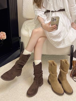 早秋美拉德色系短靴好高级啊#靴子的搭配 #好穿不累脚 #长筒靴 #街拍时尚穿搭 #百搭女鞋