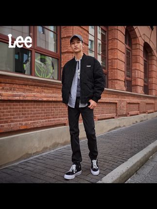 黑牛微锥直筒裤Lee春季新品时尚中腰锥形男牛仔裤#直筒裤#牛仔裤#男士牛仔裤#黑色牛仔裤