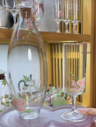 耐热玻璃冷泡瓶,手工玻璃酒瓶,插花瓶,泡茶壶简约玻璃瓶,器具酒具水瓶#花瓶#泡茶杯 #冷泡瓶