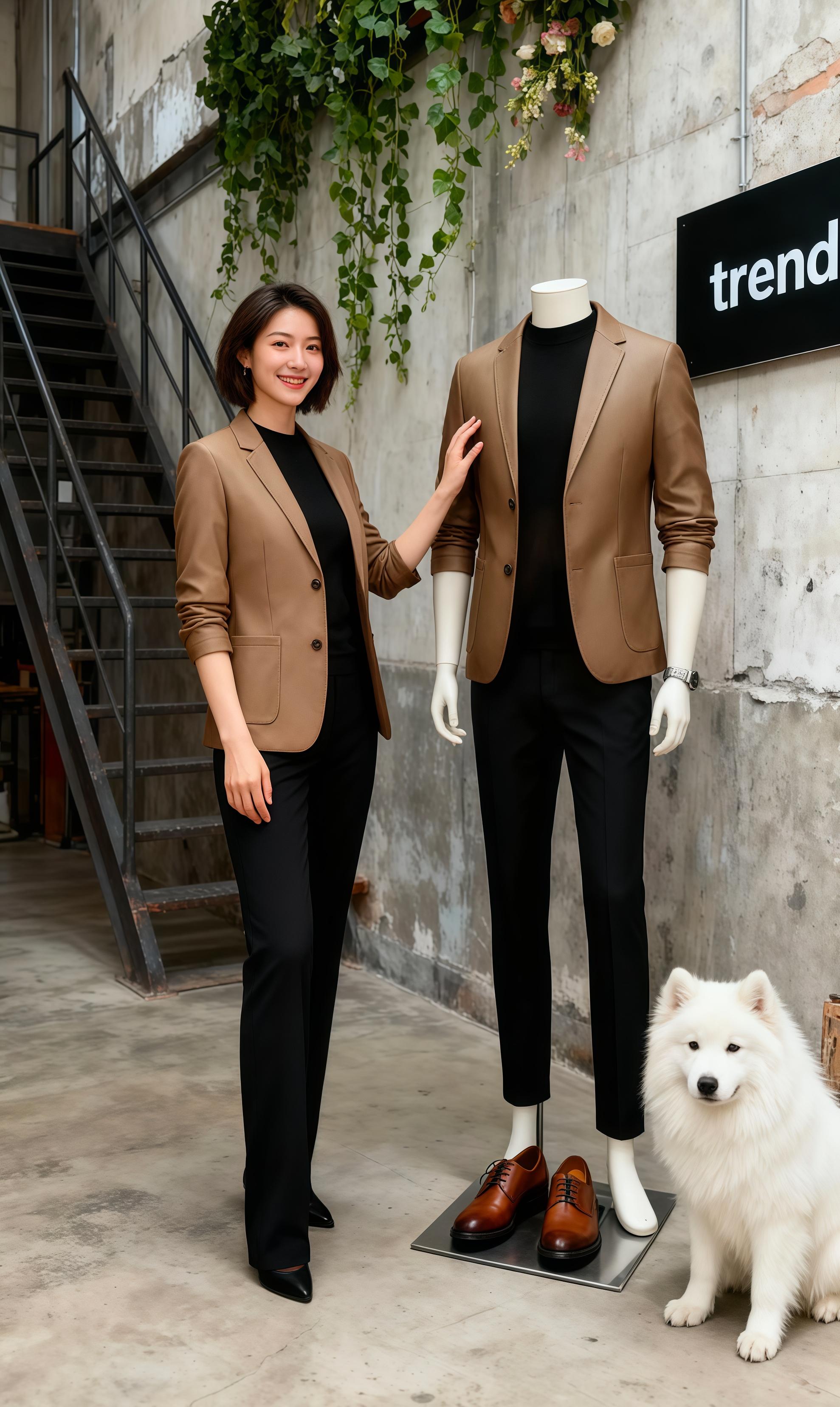 瞿总指尖拂过焦糖色西装的驳领,窗外雪压银杏,黄叶仍倔强地飘进店里。他抬腕看了眼腕表,金属冷光与西装暖棕撞出质感。   “这套就很衬你。”他对镜中自己低语。黑裤笔挺,乐福鞋锃亮,将商务与松弛揉得恰到好处。唱片架旁的绿植簌簌抖落光斑,他想起下午的商务洽谈,这身穿搭定能在冷峻与温雅间,为他叩开合作的门。#比冬天先来的是暖系流光 #男士西装外套推荐 #男士秋冬穿搭