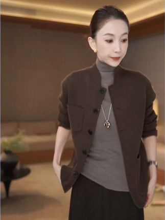 【THE AIMAO】“都市女绅”绵羊毛混纺挺括新中式立裁外套XYX82724#谁穿谁好看系列 #穿搭分享