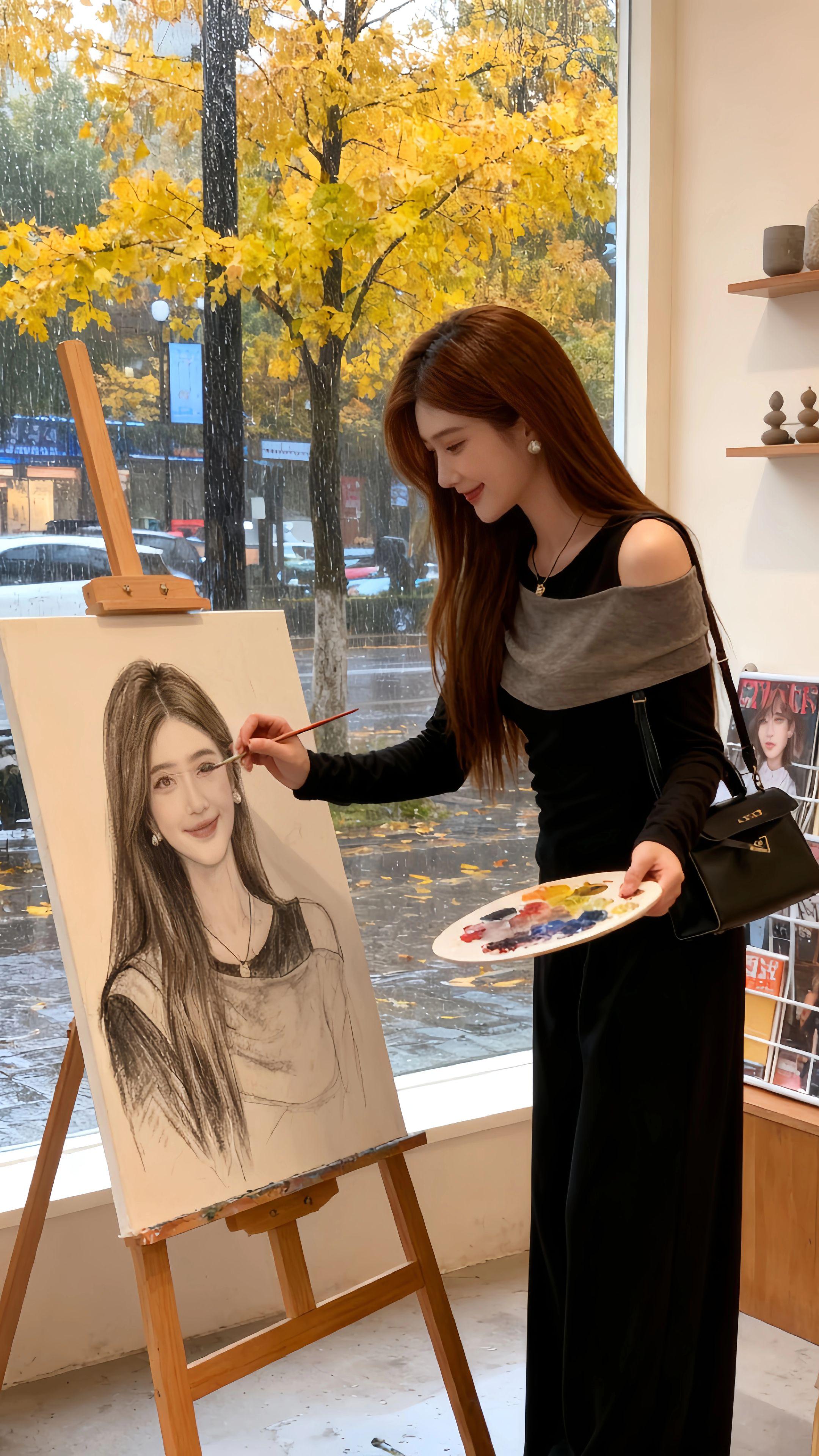 版型的话他其实有一点偏修身的,偏修身的就腰部这地方都是修身的,但他这个是料子,是棉的,很舒服、很亲肤,然后有带弹力,这样子你们上身就不会紧喽,不会勒了,然后给你们看一下这个版型。这个版是可以两穿的哈,姐妹们两个配色,黑灰色的撞色,其这个还挺有时尚感的,单独穿的时候时尚感还挺强的。这个比较日常,然后包括你们说要去搭外套,就可以像我这样去穿,你外面去叠什么西装外套什么都ok的,好不好?第二种穿法可能比较适合你们。呃,出门去玩想要说上镜的,你可以拉下来穿,它其实可以拉成一个一字肩,你看这样子就会比较突出肩颈啊。你们要出门去玩呐,要去拍照啊,就可以拉成一字肩去穿的,好不好