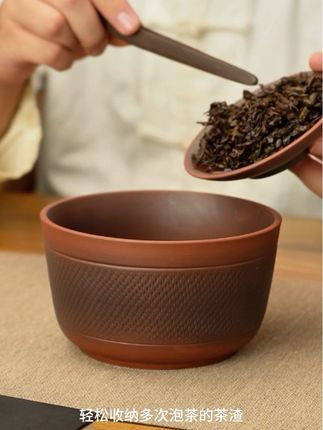 茶渣,果核,烟灰统统搞定,容量大还能过滤#泡茶神器 #泡茶技巧 #茶桌布置 #茶渣缸 #茶桌摆件