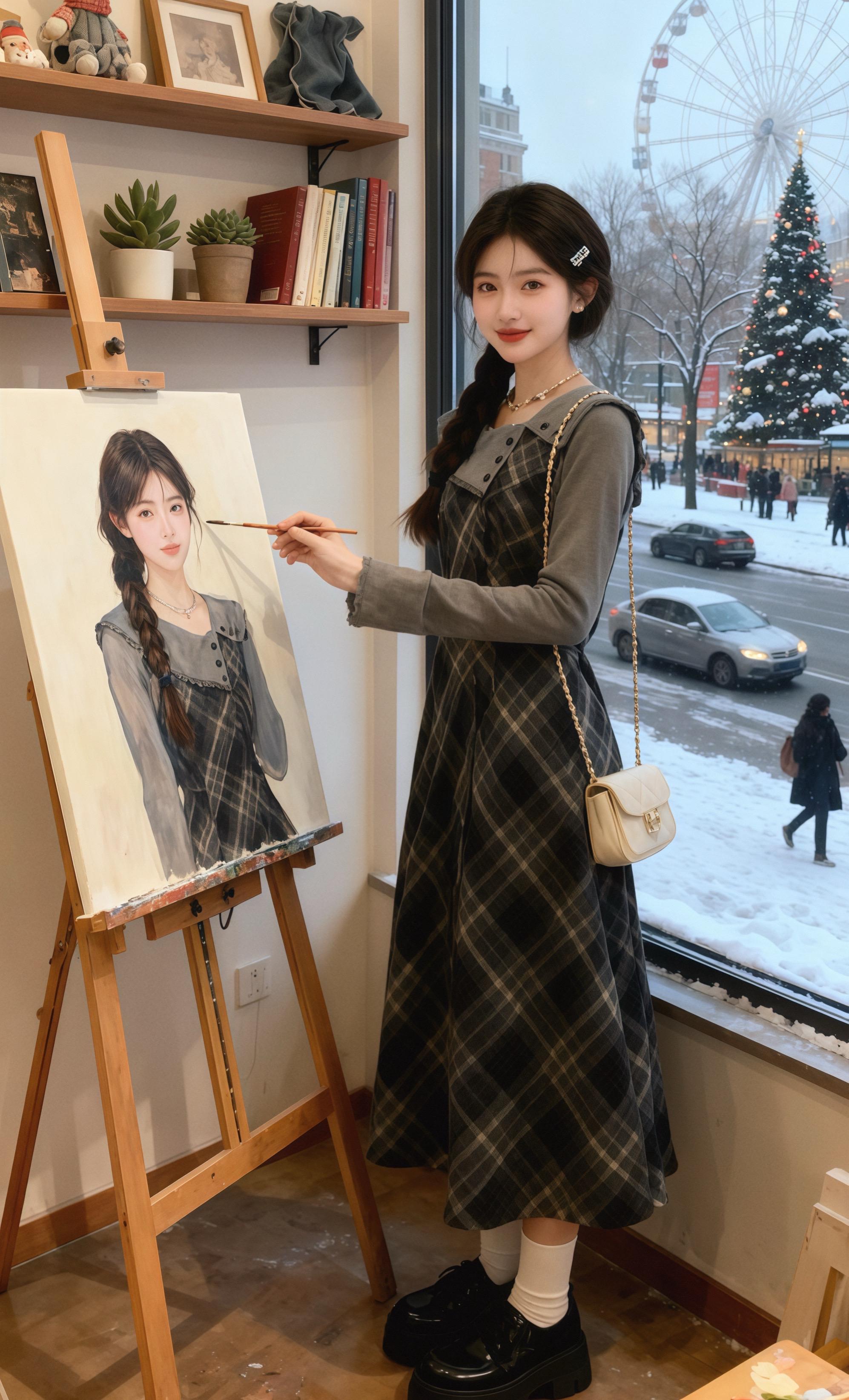 假两件大码收腰连衣裙。#大码女装#复古穿搭 #格子控 #秋冬穿搭 #温柔穿搭 @DOU+上热门