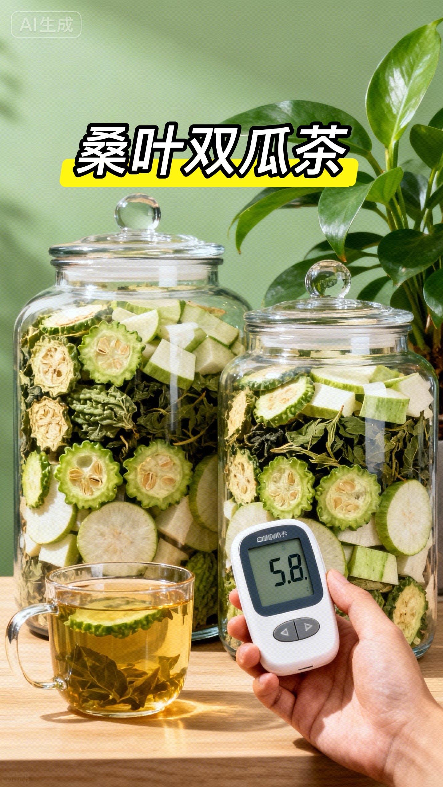 《桑叶双瓜茶:自然的健康馈赠》大伯说桑叶双瓜茶太好了,真是大自然的养生妙品。是以桑叶、冬瓜干、苦瓜干精心配比而成。热水入壶,茶香四溢,轻嗅,芬芳交织。浅尝,桑叶淡雅、冬瓜清甜、苦瓜清苦交融,滋味独特。这不仅是茶,更是健康享受。领略养生之趣,感受自然馈赠,让身心在茶香中舒缓!#桑叶双瓜茶#桑叶茶好处多多#苦瓜桑叶冬瓜茶#冬瓜桑叶苦瓜茶 #好物推荐🔥