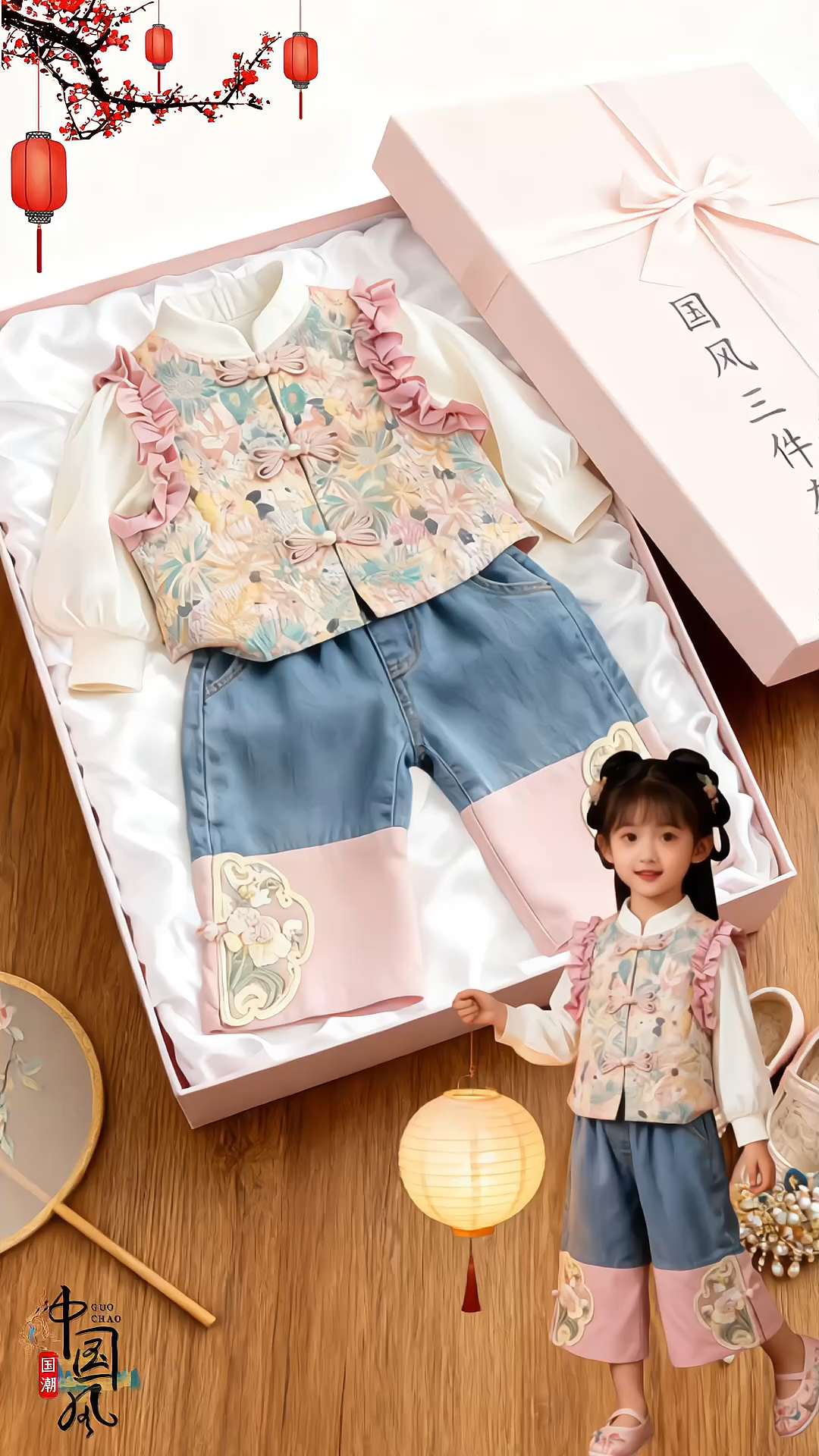 #生女儿就要这样穿 #女童汉服 #国风新时尚 #早秋穿搭三分钟出门不是梦 #国风三件套