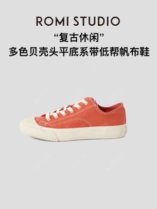 “复古休闲”多色贝壳头平底系带低帮帆布鞋 #用琥珀流光风打开秋天 #早秋中性风穿搭 #早秋韩系氛围感穿搭 #帆布鞋 #百搭鞋子