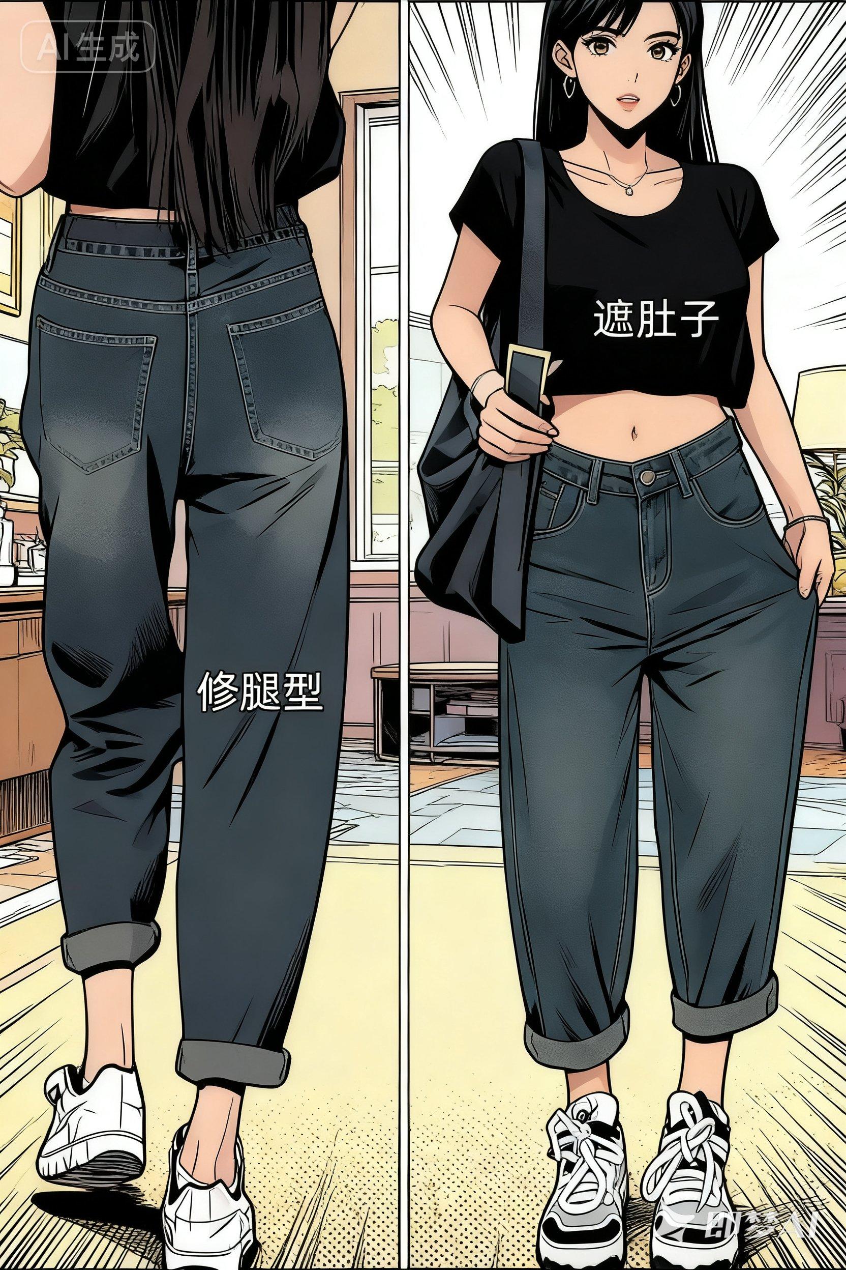 秋冬大码哈伦牛仔裤直筒老爹裤女胖mm梨形身材腿粗屁股大显瘦裤子#创作灵感#秋季牛仔裤#我要上热门#抖音话题#气质显瘦穿搭