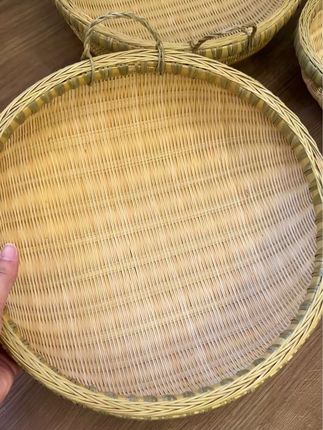 精品竹编圆形簸箕,不但精致,还特实用。#精品竹编 #沥水篮#包子馒头筐 #精致竹筐