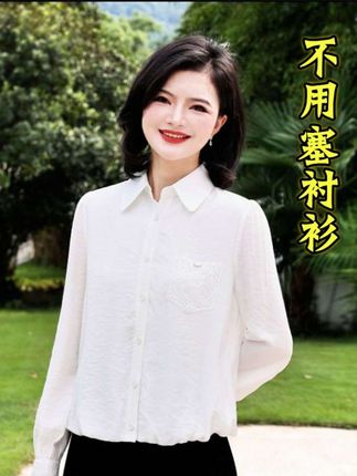【不用塞衬衫】枫竺阿楠anan白色衬衫女设计感通勤上衣女秋出游衬衣#衬衫 #衬衣 #品牌女装 #显瘦穿搭 #谁穿谁好看系列