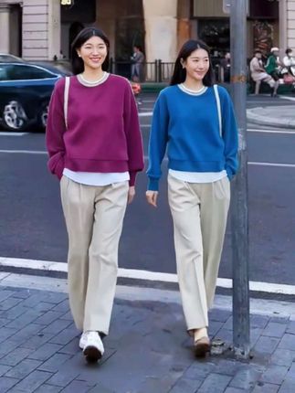 设计感宽松百搭套头圆领卫衣女2025春季新款小众气质短款外搭上衣#美出高级感#谁穿谁好看#时尚穿搭#这也太好看了#面料柔软舒适