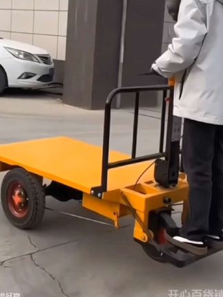 电动平板车搬运车工地拉砖 拉货搬运推车平板运输车养殖上料翻斗车#电动平板搬运车#省时省力