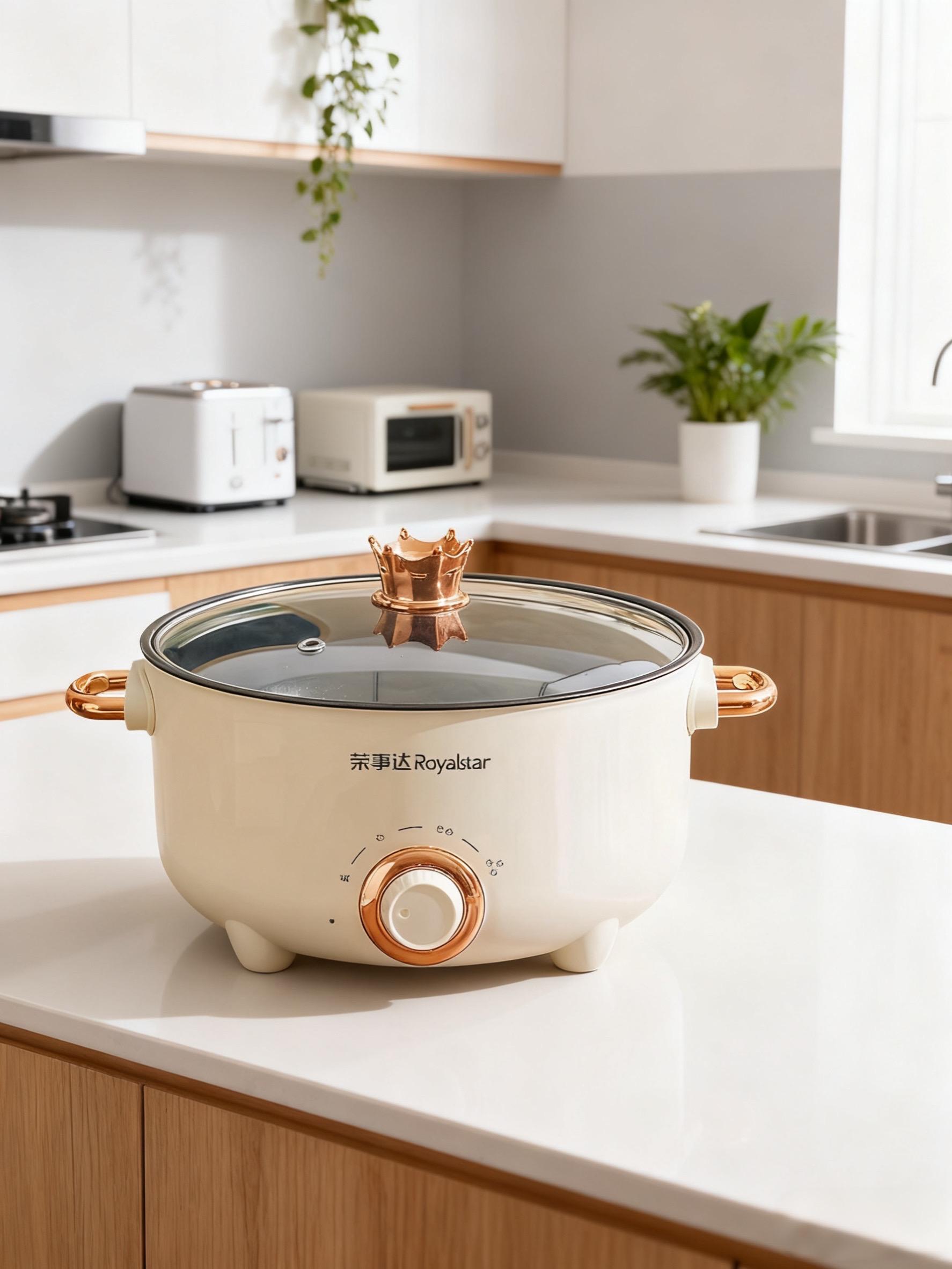 荣事达多功能电煮锅。• 嘴馋火锅了?火锅 走起!大容量锅体hold住各种食材,朋友小聚也不怕#家居好物 #厨房颜值担当#厨房好物 #多功能电饭煲 #不粘锅