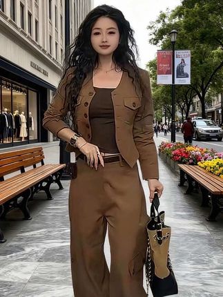 #大码女装#宽松两件套 #套装显瘦穿搭 #休闲减龄穿搭