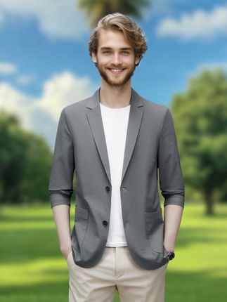 #男士薄款西服 @巨量千川