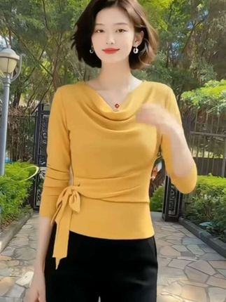 #春秋新款 #减龄显瘦穿搭 #百搭上衣 #网纱打底衫女 #谁穿谁好看