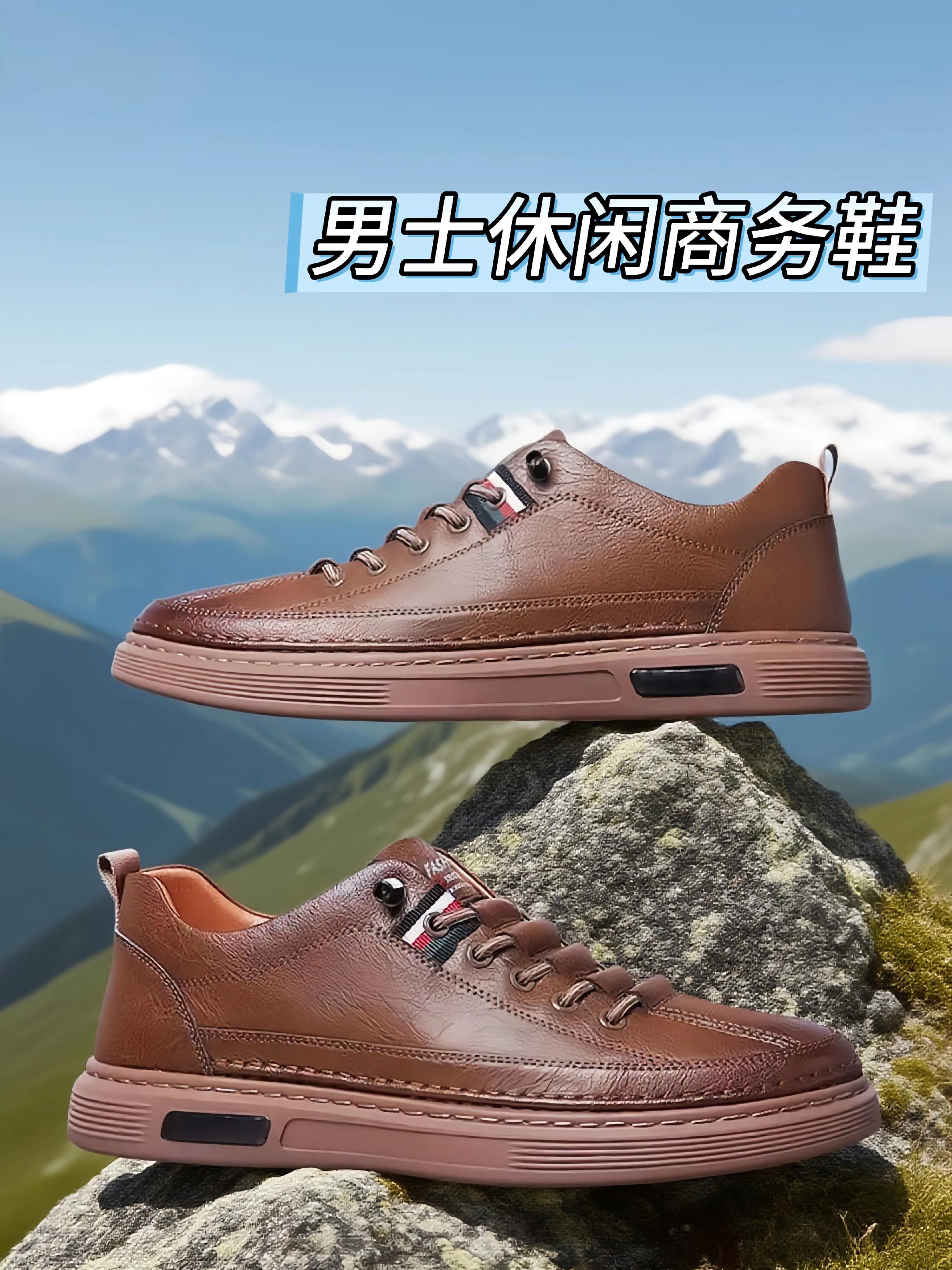 男士休闲商务鞋,型男出街必备!精选质感皮面,细腻有格调,棕色复古百搭,黑色沉稳大气。鞋型利落挺括,商务通勤不违和,日常出街更吸睛。鞋底软弹贴合,走再多路也舒适。不管是搭配西裤谈生意,还是配休闲裤逛街头,都能轻松hold住。品质在线,颜值能打,为你的穿搭加分,助你从容应对各种场合,开启舒适又有范儿的出行体验~#男鞋推荐 #男鞋穿搭 #好鞋推荐 #男神必备 #休闲板鞋