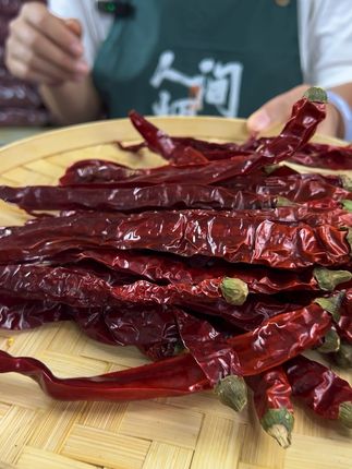 这是一款来自贵州遵义本地的高山土#灯笼椒 爆香不辣的#干辣椒 煲汤卤菜炖菜必备#辣椒 #贵州辣椒#遵义辣椒