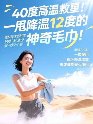 【40℃高温j星!这条会制冷的毛巾太狠了!】🔥 一甩秒降12℃!德国冰感黑k技,触肤3秒瞬间j活-5℃体感!🧊超大一张能当空调巾、汗巾、冰敷贴三合一使用!运动健身/户外露营/音乐节b备,往脖子一搭就像挂了两台小空调!💪 母婴级安q认证,不含酒精化学添加剂,宝宝都能安心用!b力测试300次依旧清凉如新,火锅味酱油渍一冲就净!洗衣机滚100次都不变形!🚀 新P冲销量!个位数拿下这条“体温管理怪兽”!怕热星人终身回购!👇 备注“清凉一夏”享第2条半价 #冰感毛巾