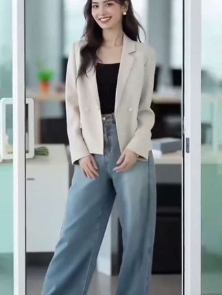 嘉茱莉2025春秋新款通勤气质西装外套女小个子短款西服垫肩西装#时尚穿搭时尚穿搭时尚 #好物推荐 #当天发货