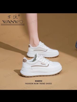 【网面/皮面】厚底小白鞋2025春季新款女单鞋百搭德训鞋休闲鞋女鞋#网面皮面厚底小白鞋#2025春季新款女单鞋#百搭德训鞋休闲鞋#女鞋推荐 #小白鞋