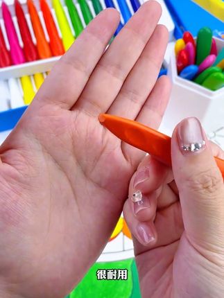 #儿童绘画 #宝宝学画画 #儿童学画画 Crayon Lab/蜡笔实验室不脏手蜡笔幼儿园涂色无毒可水洗油画棒