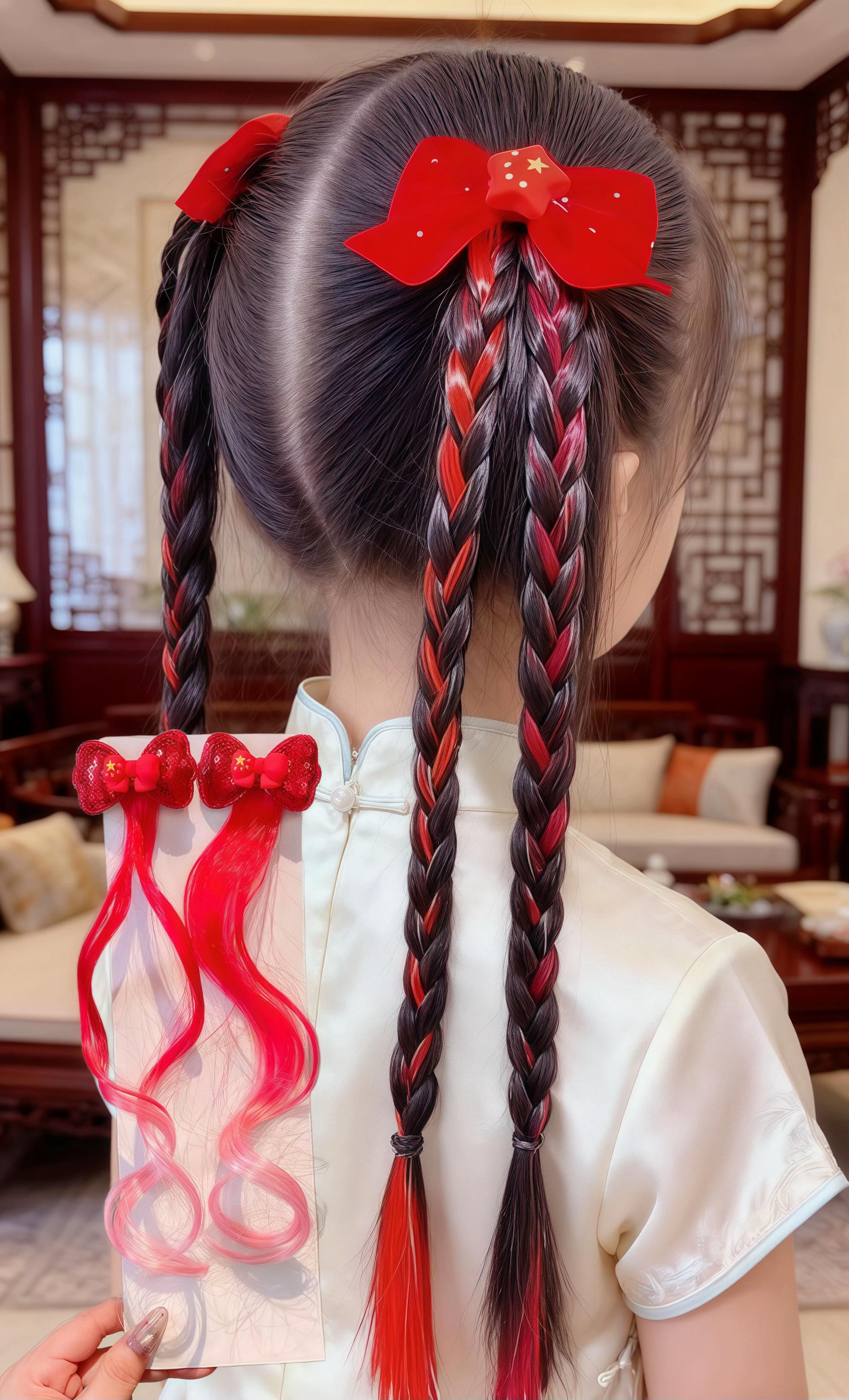 #俏皮可爱的蝴蝶结发型#儿童编发#秀出国风#儿童发饰 #国庆