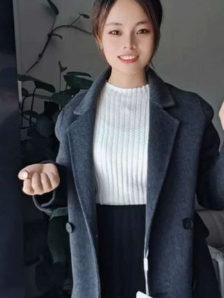 小个子轻奢中长款显瘦气质韩版双面呢羊毛大衣#双面羊绒大衣 #大衣搭配 #七天无理由退换货有运费险