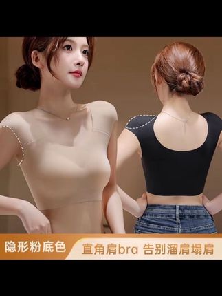 【一键get直角肩】垫肩内衣女薄款粉底液隐形无痕小胸聚拢收副乳#爆款热卖中