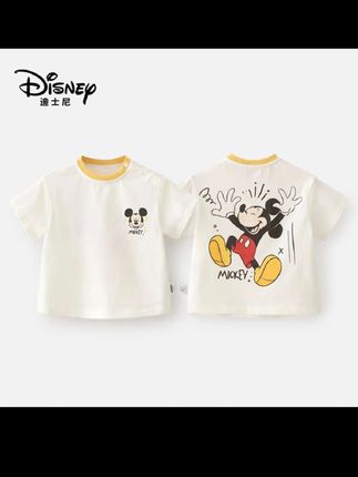 Disney/迪士尼儿童T恤幼儿短袖T恤夏季宝宝短袖白色上衣#儿童短袖 #儿童T恤 #儿童上衣 #儿童短袖t恤 #迪士尼童装