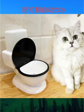 猫咪饮水机大容量搞怪马桶流动不插电宠物用品防打翻自动饮水神器#宠物用品#宠物饮水机#宠物好物