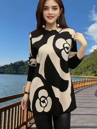 宽松遮肉遮肚时尚针织衫#谁穿谁好看 #洋气减龄 #女装