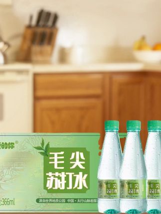 【正宗信阳毛尖苏打水】天然弱碱性清爽无菌灌装破损包赔366ml*12瓶