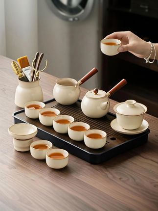 #汝窑茶具套装 #茶具 #功夫茶具 #泡茶茶具 #茶具套装
