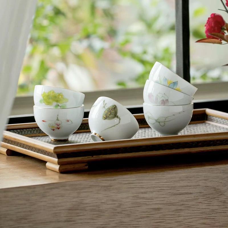 伴手礼茶杯主人杯。#手绘茶杯 #六只装 #礼盒装 #伴手礼 #带礼盒手绘茶杯主人杯