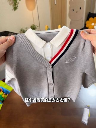 巨高品!还是假两件设计,上身好帅气好乖!关键面料柔软舒服,还特别百搭#男童针织衫 #潮童必备 #秋季穿搭 #高品质童装 #秋季穿搭
