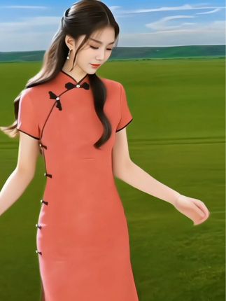 ZD左年轻款气质优雅淑女范乔其纱长旗袍夏季新中式短袖日常可穿#生活服务热点中心 #旗袍新中式 #新中式国风女装旗袍乔其纱 #旗袍高端乔其纱连衣裙 #旗袍裙子女款爆款2025新款