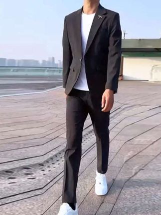 男士西装套装#春秋潮流商务正装#韩版痞帅修身帅气时尚纯色西服
