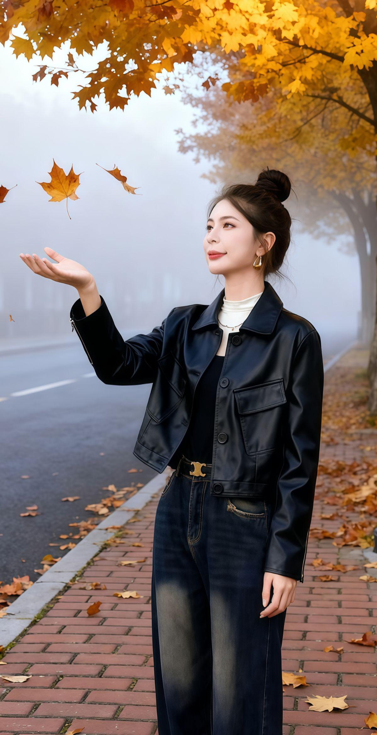 《梧桐叶落时》 陈野盯着她的背影:黑皮衣衬得腰肢又细又软,风把落叶卷到她鞋边,她转身时,皮衣下摆扫过牛仔裤,像只炸毛又乖的小兽。 后来在咖啡馆,她换了棕皮衣配百褶裙,举白瓷杯的手在暖光里晃。他才敢走近:“那天……你皮衣拉链没拉。” 她耳尖泛红:“故意的,想让你知道,我连等你的时候,都穿得很认真。”@#早秋穿搭三分钟出门不是梦~#内娱琥珀系中女的力量感#皮衣外套搭配#高级感穿搭 #酷飒女装炸街高级感@抖加🔥上热门🔥dou+🔥热点宝