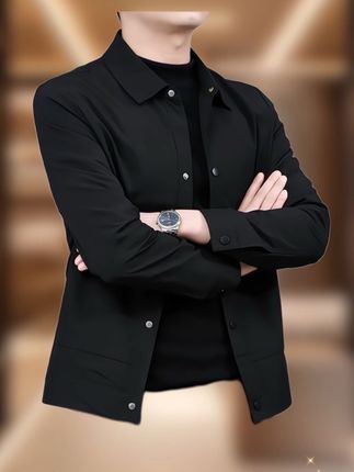 翻领秋季男薄款商务休闲百搭夹克休闲中青年修身正肩春秋夹克商务 #品质男装 #穿出高级感 #夹克外套 #男士外套 #秋季穿搭