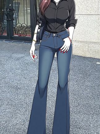 蓝灰色微喇牛仔裤女中低腰2025年夏季新款弹力修身显瘦喇叭长裤#ootd穿搭 #夏季新款 #穿出大长腿 #今天穿什么 #百搭神裤